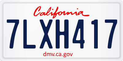 CA license plate 7LXH417