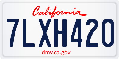 CA license plate 7LXH420
