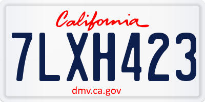 CA license plate 7LXH423