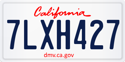 CA license plate 7LXH427
