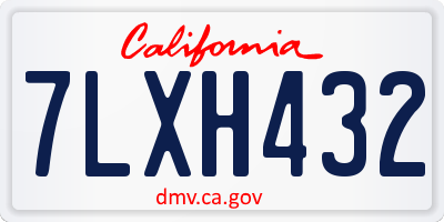 CA license plate 7LXH432