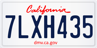 CA license plate 7LXH435