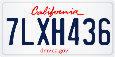 CA license plate 7LXH436