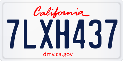 CA license plate 7LXH437