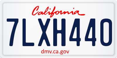 CA license plate 7LXH440