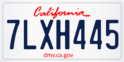 CA license plate 7LXH445
