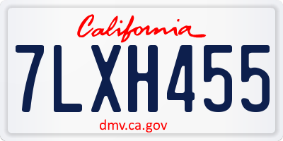 CA license plate 7LXH455