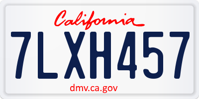 CA license plate 7LXH457