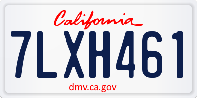 CA license plate 7LXH461