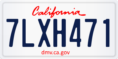 CA license plate 7LXH471