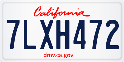 CA license plate 7LXH472