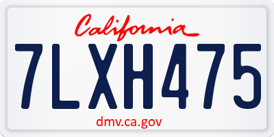 CA license plate 7LXH475