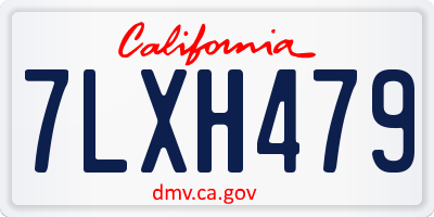 CA license plate 7LXH479