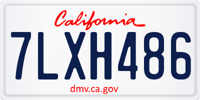 CA license plate 7LXH486