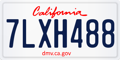 CA license plate 7LXH488