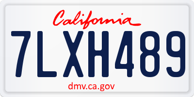 CA license plate 7LXH489
