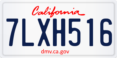 CA license plate 7LXH516