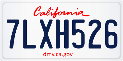 CA license plate 7LXH526