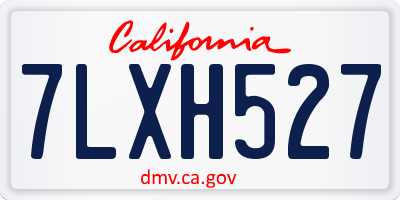 CA license plate 7LXH527