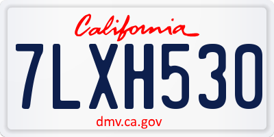 CA license plate 7LXH530