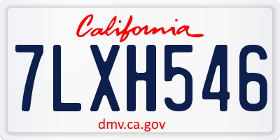 CA license plate 7LXH546