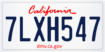 CA license plate 7LXH547