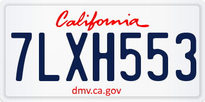 CA license plate 7LXH553