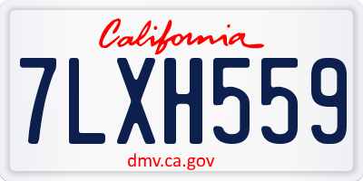 CA license plate 7LXH559