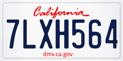 CA license plate 7LXH564