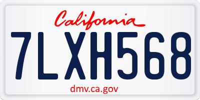 CA license plate 7LXH568
