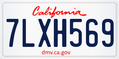 CA license plate 7LXH569