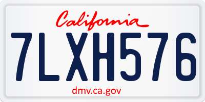CA license plate 7LXH576