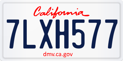 CA license plate 7LXH577
