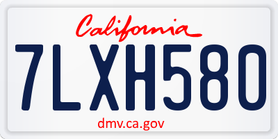 CA license plate 7LXH580