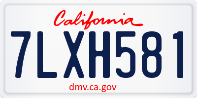 CA license plate 7LXH581