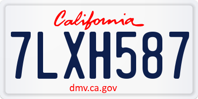 CA license plate 7LXH587