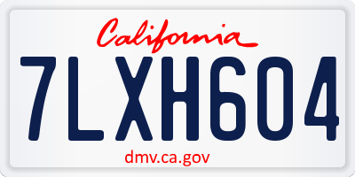 CA license plate 7LXH604