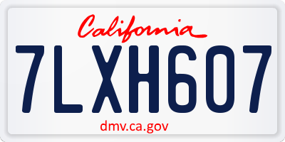 CA license plate 7LXH607