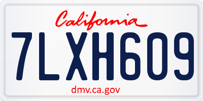 CA license plate 7LXH609