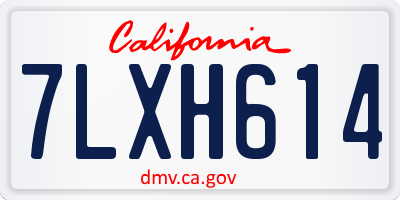 CA license plate 7LXH614
