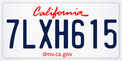 CA license plate 7LXH615