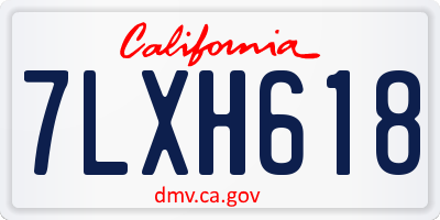 CA license plate 7LXH618