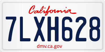 CA license plate 7LXH628
