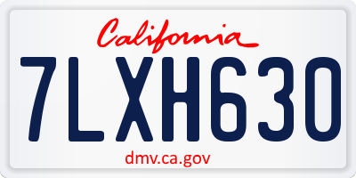 CA license plate 7LXH630