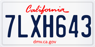 CA license plate 7LXH643