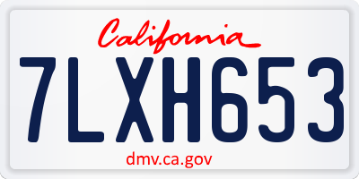 CA license plate 7LXH653