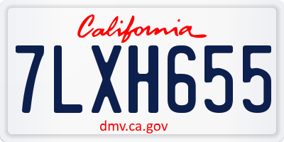 CA license plate 7LXH655