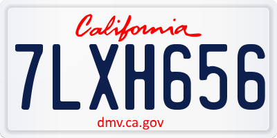 CA license plate 7LXH656
