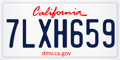 CA license plate 7LXH659