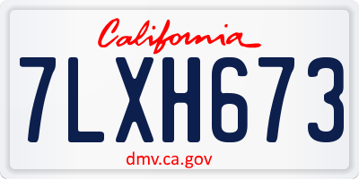 CA license plate 7LXH673